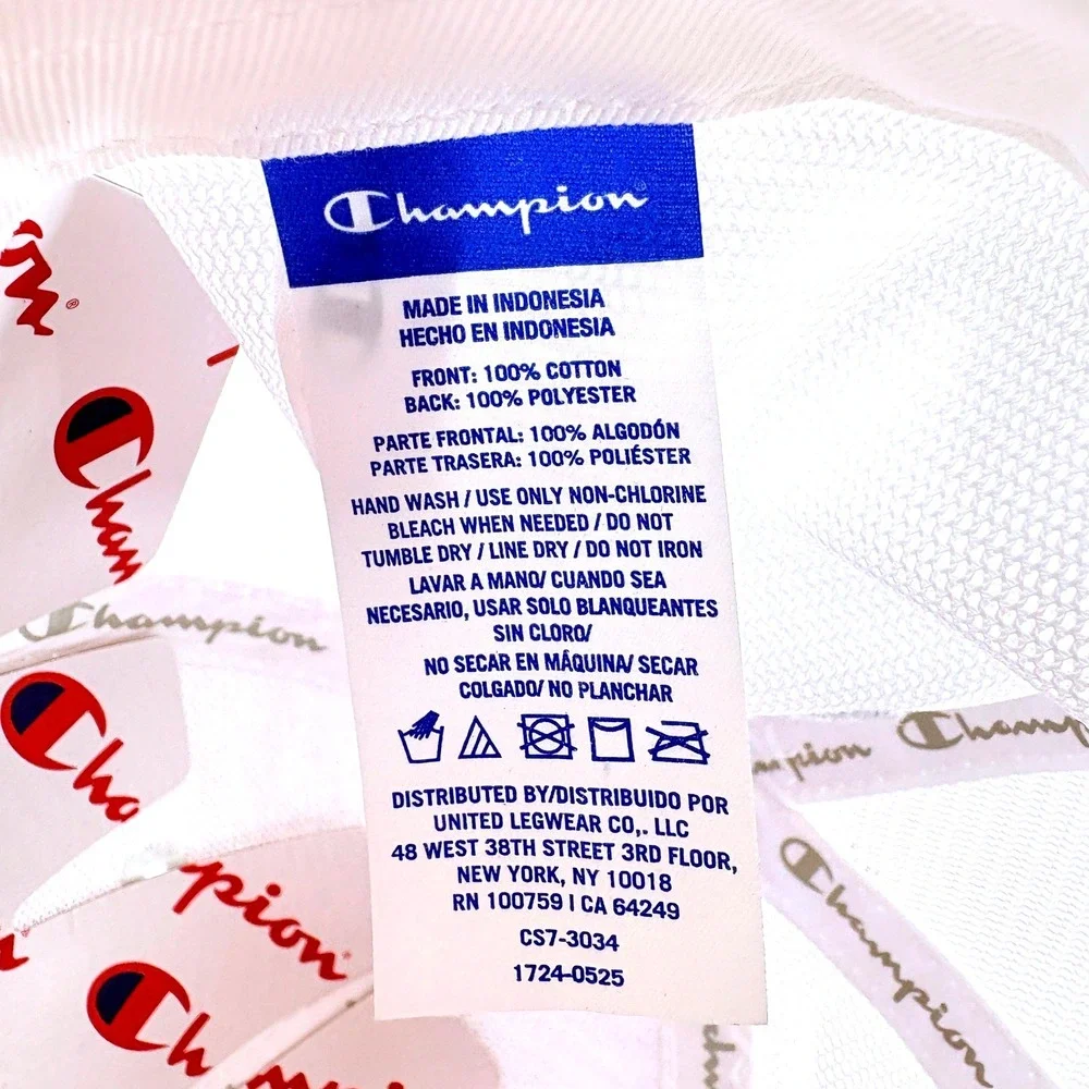 Champion White Embroidered Big C Logo Mesh Snapback Trucker Hat Cap NWT